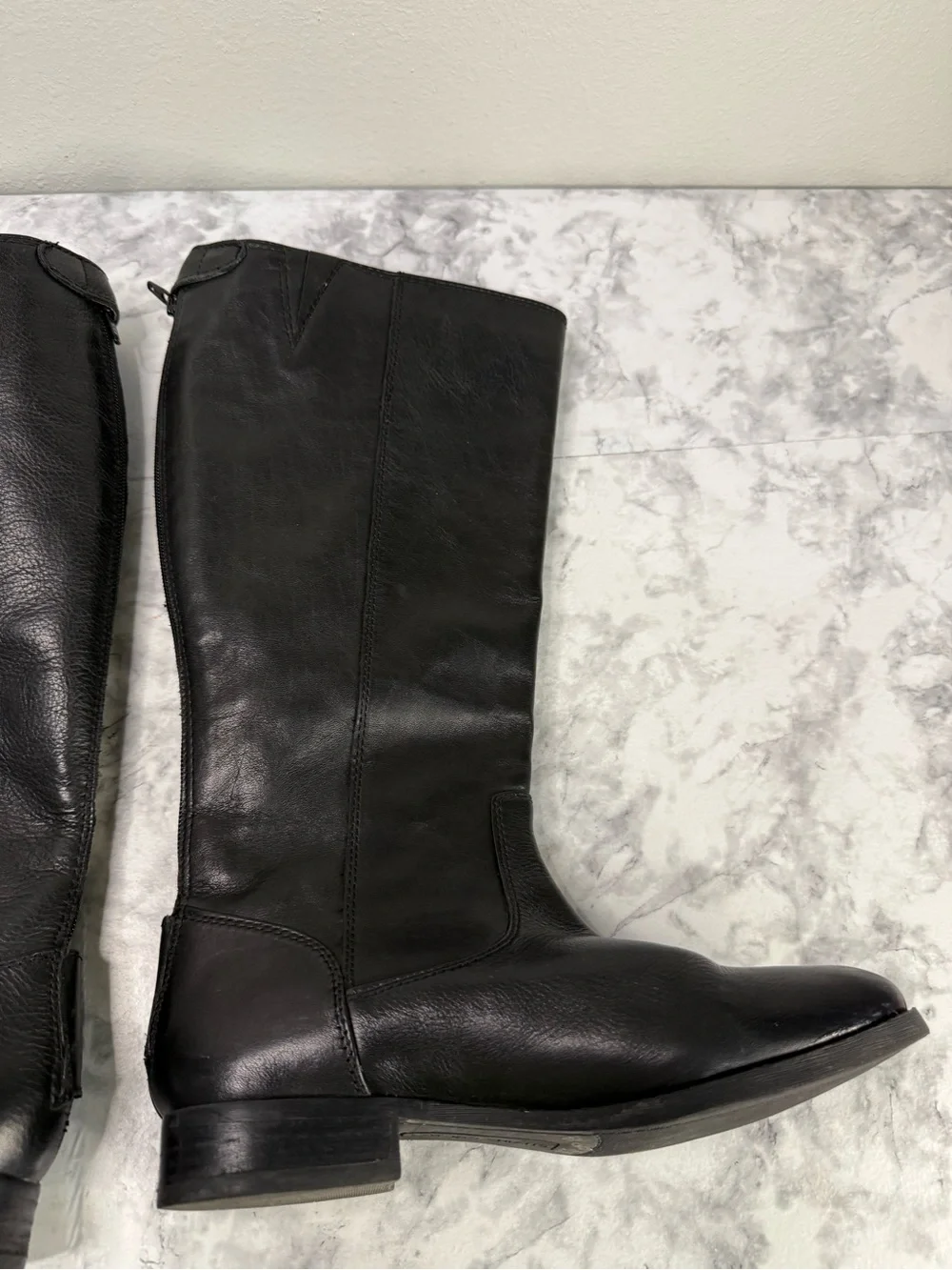 Arturo Chiang Classic Black soft Leather Knee High Women's Riding Boots Sz 8 MW